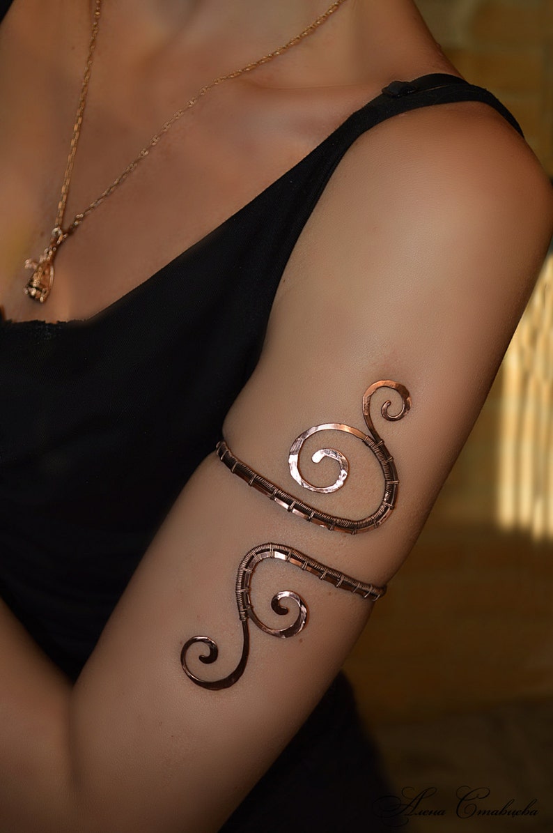 Spiral Upper Arm arm jewelry Bicep Cuff gift for her copper jewelry arm cuff armlet upper arm cuff upper arm bracelet