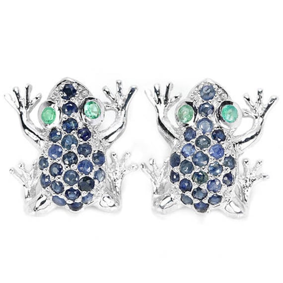 Jewellery Earrings Stud Earrings Truly Venusian Victorian Edwardian Novelty style Rubies & Emeralds Multi Gemstone Frog Earrings 