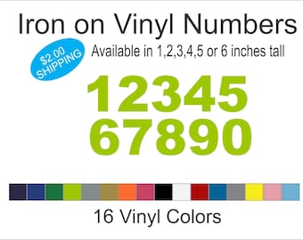 Letters or Numbers Vinyl Printing Two Inch Bottle Green Iron On Characters