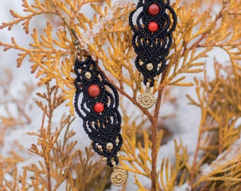 Macrame earrings - Fairy boho tribal ethnic macrame jewelry