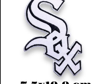 Chicago-White Sox White Black 7.5x10.0 cm Embroidered Patch Logo Iron On,Sewing on Clothes.