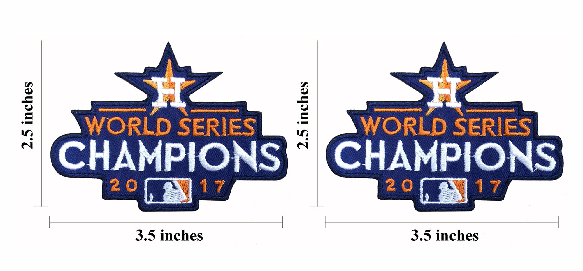 2PCS Astros Champions 2017 Embroidered Iron Onsewing on 