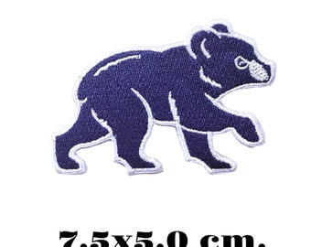 Chicago-Cubs Bear Walking 7.5x5.0 cm Embroidered Patch Logo Iron On,Sewing on Clothes.