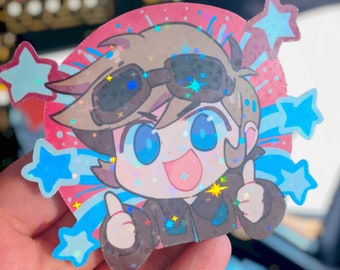 Chibi Fighter Tales Vinyl Borderless sticker
