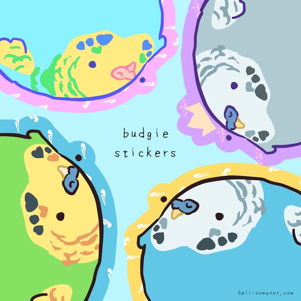 2.5 inch Budgie Friend Stickers