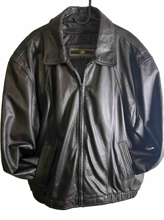 Vintage Members Only Brown Leather Bomber Jacket … - image 1