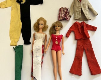 Costume da bagno rosso vintage Stacey del 1968 stile Twist n Turn e lotto Barbie giapponese del 1966