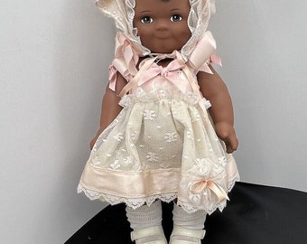 Vintage 1991 Daisy Kingdom Black Baby Doll W/ Original Clothing & Shoes - Rare