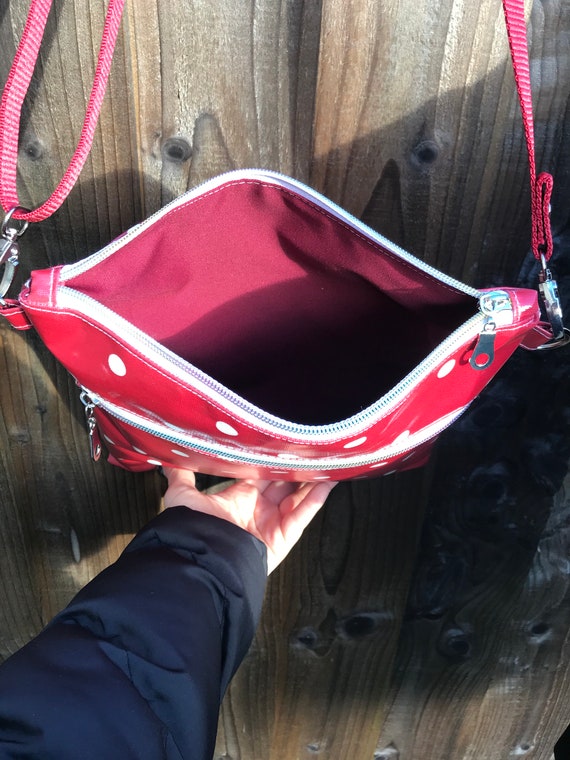 Bolso manchado rojo bolso de lunares bandolera bolso - Etsy España