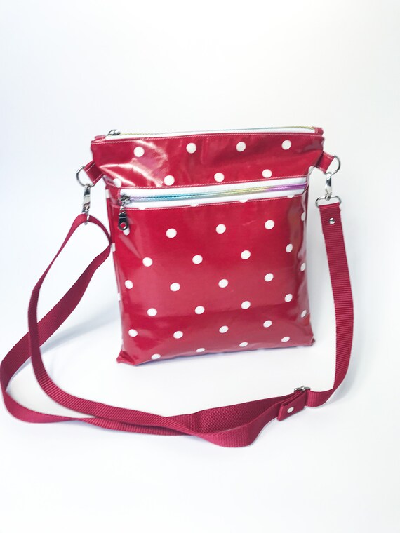 Bolso manchado rojo bolso de lunares bandolera bolso - Etsy España