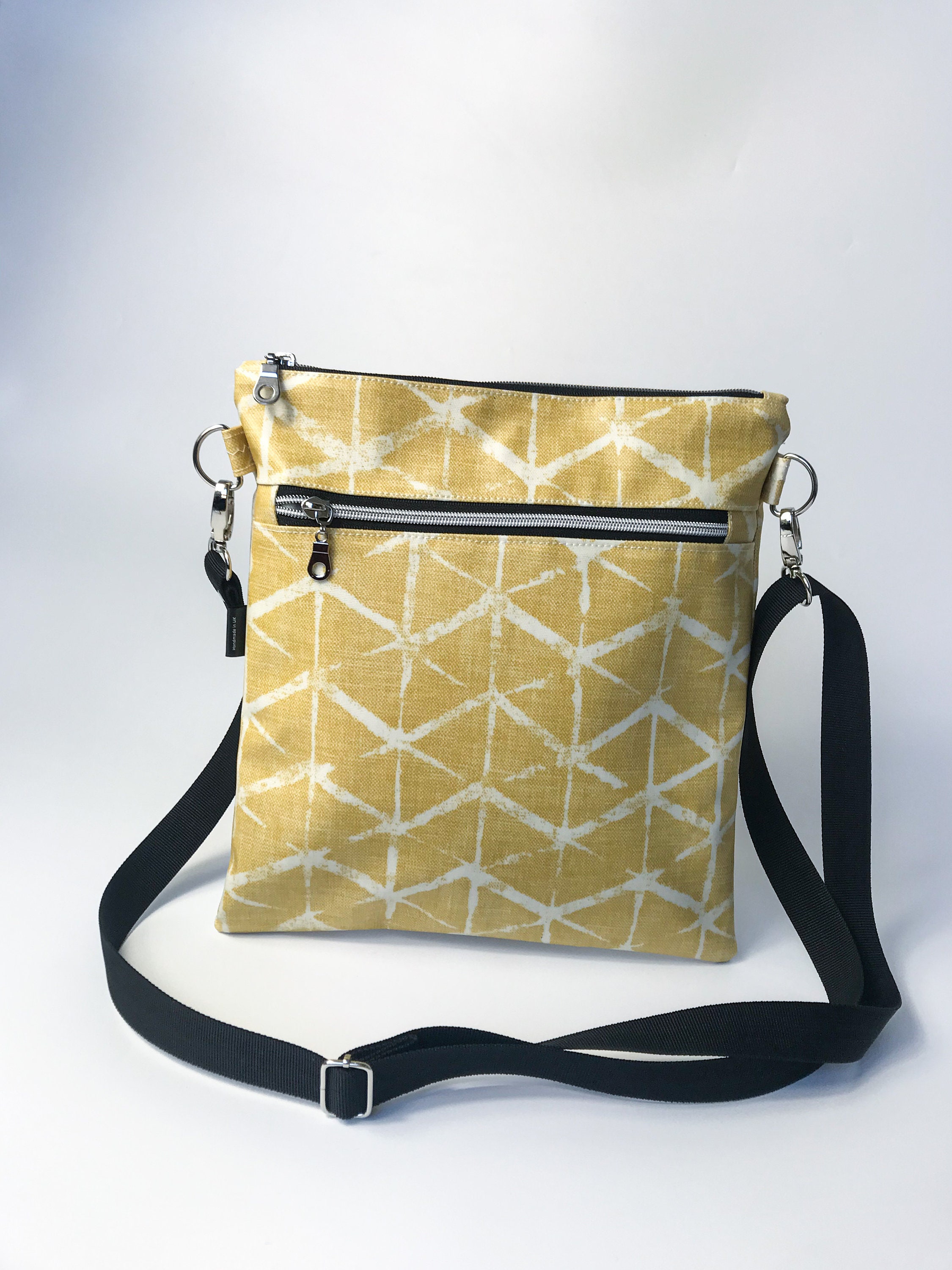 Mustard Oilcloth Crossbody Bag: Waterproof Everyday Messenger