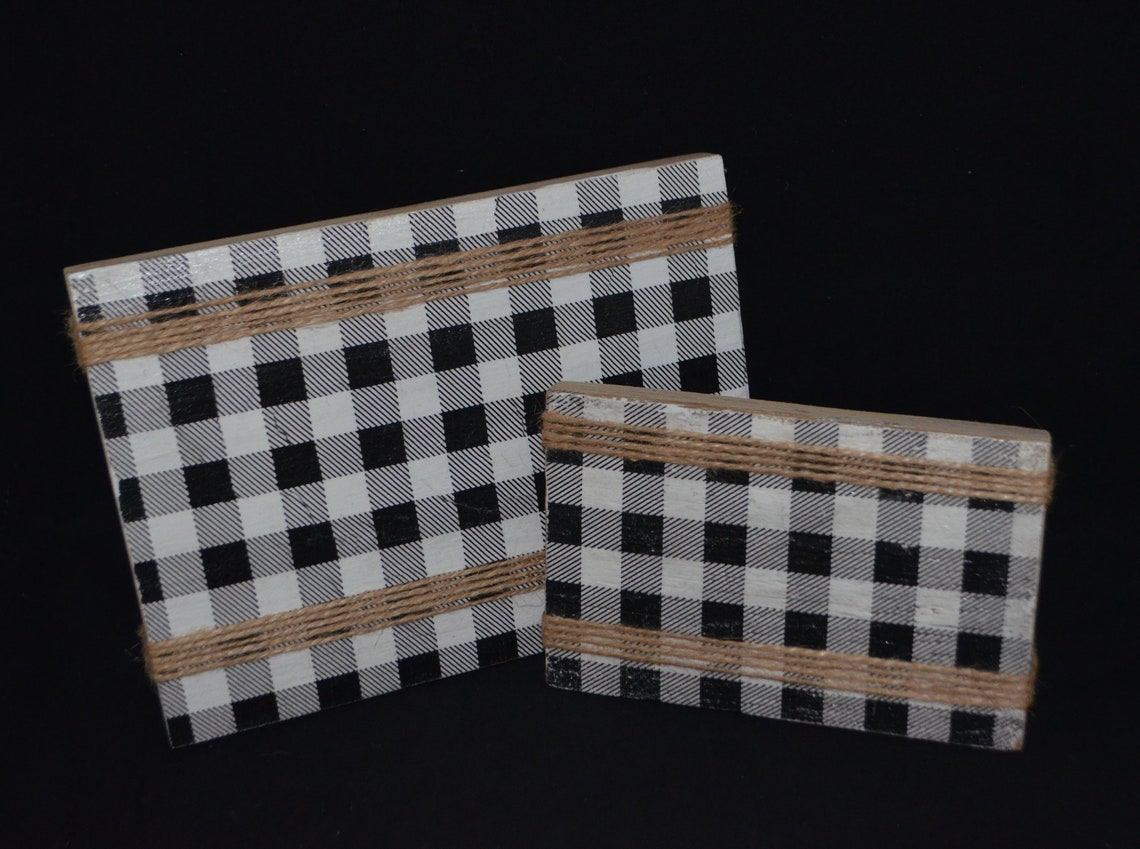 Black and White Buffalo Check Frame Rustic decor Frame | Etsy