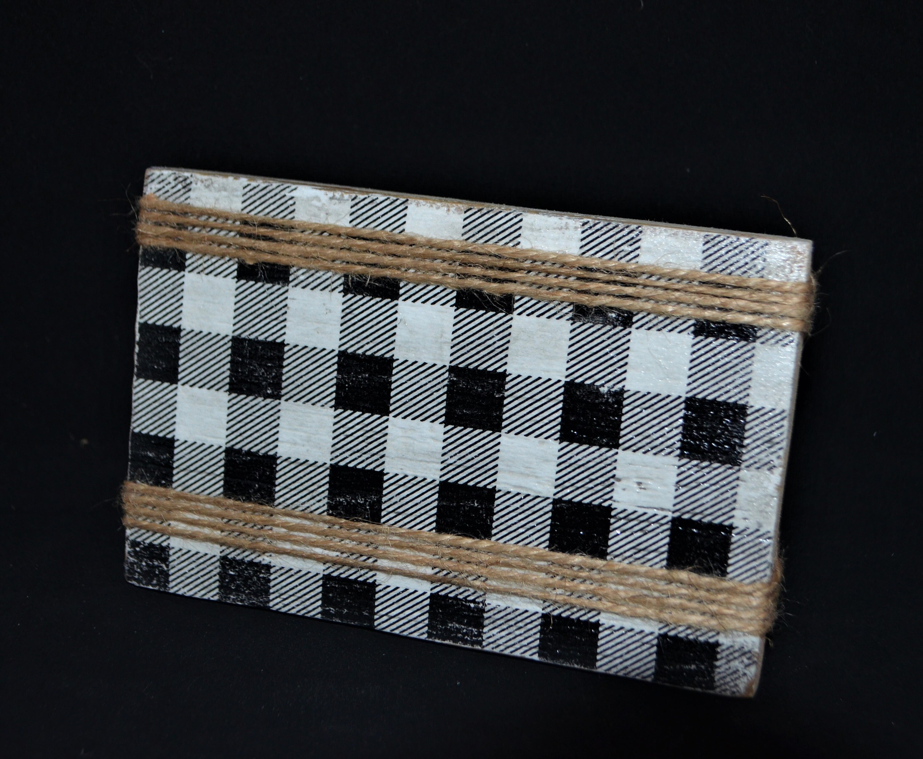 Black and White Buffalo Check Frame Rustic decor Frame Etsy