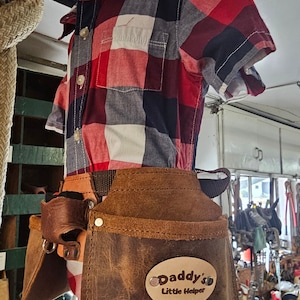 Daddys Helper&quot; Graber  Kids Leather Tool Belt Apron,,personalized, made in USA!!