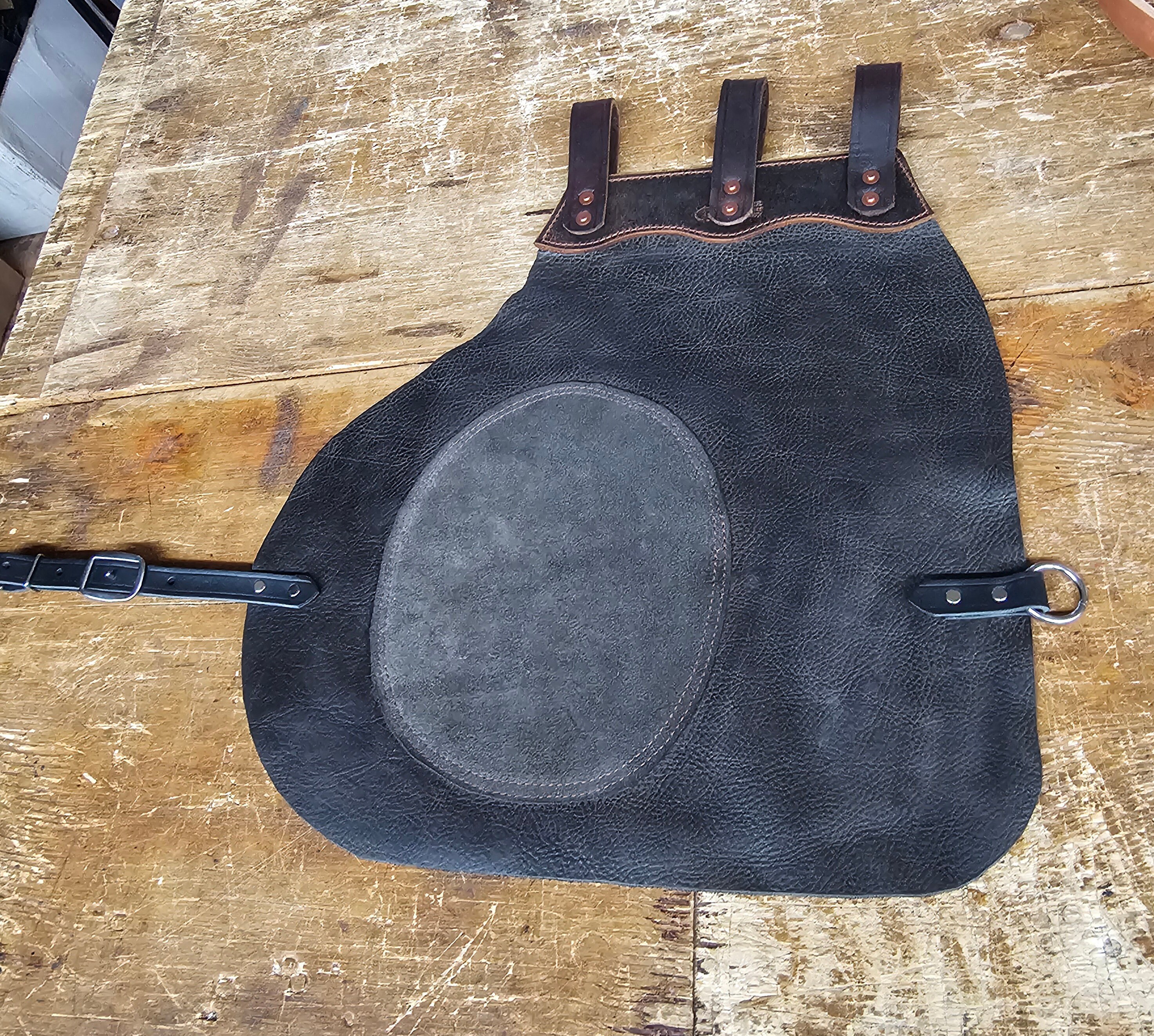 Rodbusters Soft Leather 1 Leg Chap W/triple Belts. Ironworkers