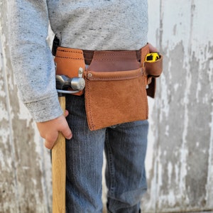 Personalized handmade,,Kids carpenter tool pouches and belt made in USA image 5