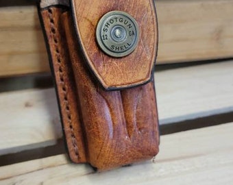 Handmade Antiqued Leather Multi Tool Sheath, Fits 4" Gerber