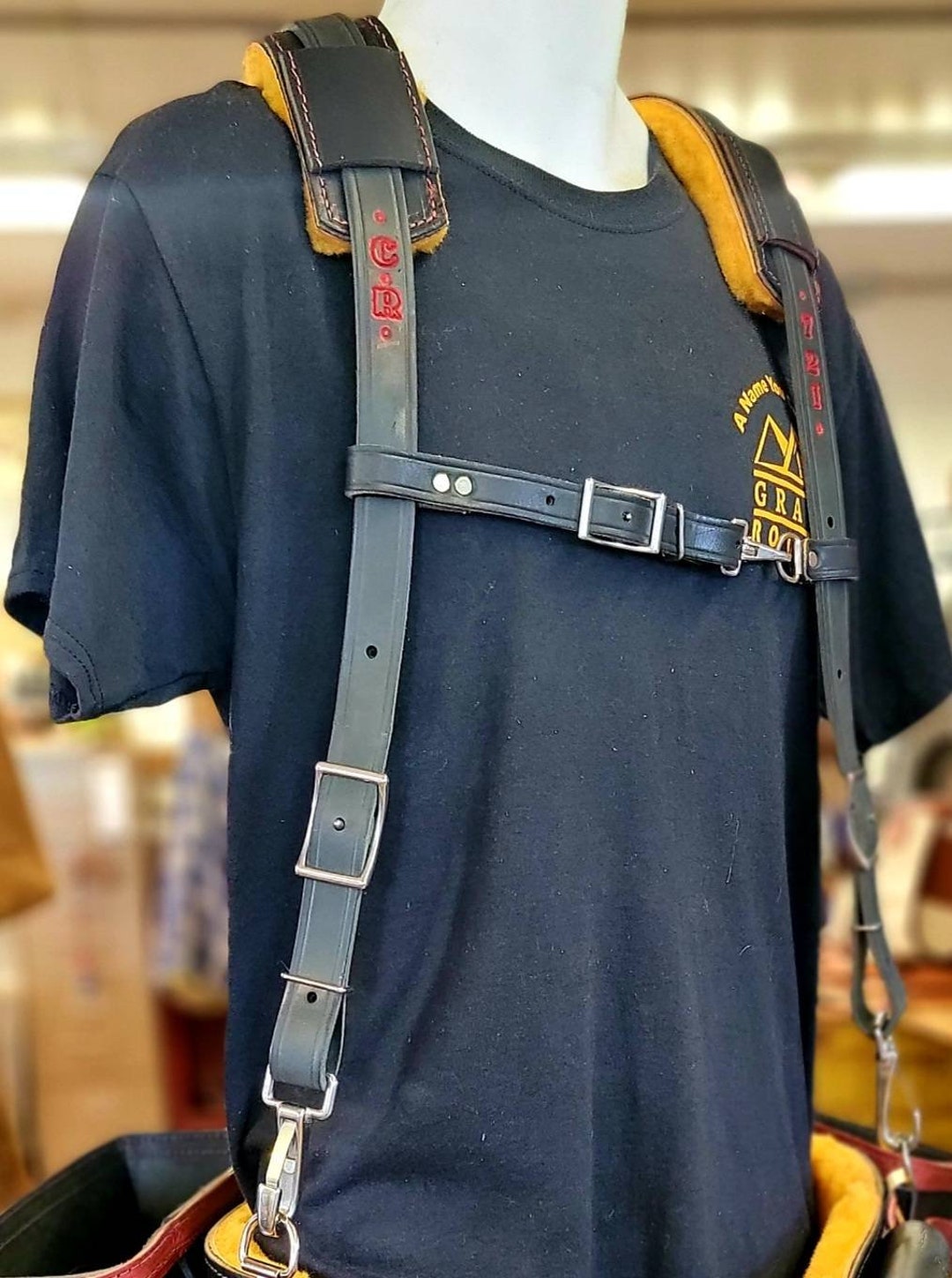 Handcrafted Western Leather Suspenders - Plain - Belt Loop