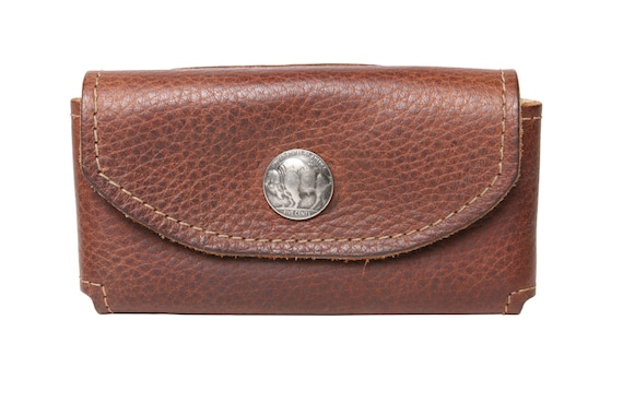 leather phone holder (soft Grizzly tanned with deerskin liner ,belt loop fits up to 11/2" belt )made in the USA