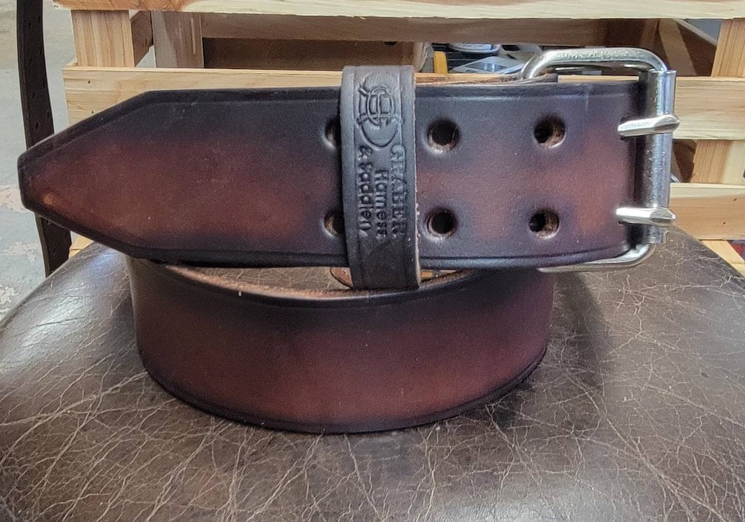 Heavy 2 Dark Walnut Bullhide Leather Tool Belt.. Ironworkers/carpenters