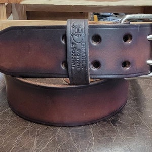 Heavy  2" Dark Walnut  Bullhide leather tool Belt.. Ironworkers/carpenters/general construction belt.  (made in USA by Graber)
