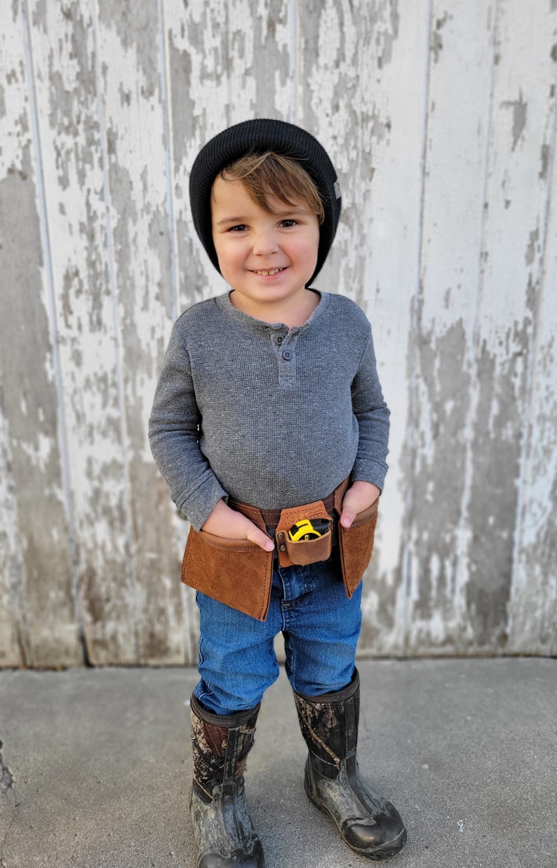 Personalized handmade,,Kids carpenter tool pouches and belt made in USA image 3