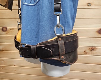 2" Heavy Tool belt-1" Harness Suspenders- Sheepskin padded comfort Hip belt 5" wide) adjustable- Stainless hardware made in USA