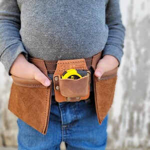 Personalized handmade,,Kids carpenter tool pouches and belt made in USA image 4