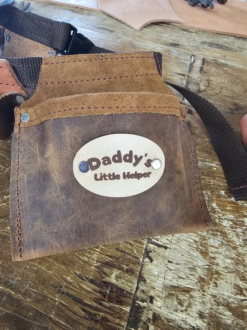 Personalized handmade,,Kids carpenter tool pouches and belt made in USA image 10