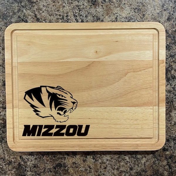 MIZZOU Missouri Tigers. Laser etched wooden KitchenAid, charcuterie/ cutting board.