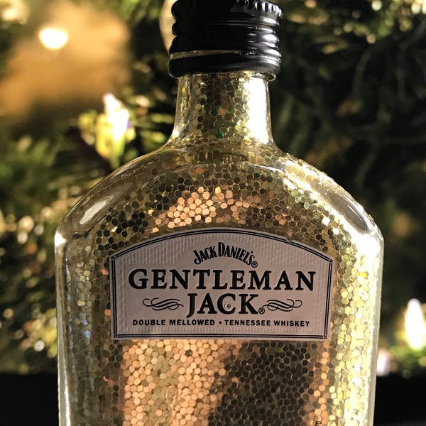 Jack Daniels Gentleman Jack Whisky bottle glitter christmas ornament