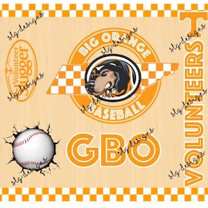 Tennessee VOLS Vrijwilligers/Baseball Tumbler design - Alleen digitale download