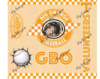 Tennessee VOLS Volunteers/Baseball Tumbler design - Digital Download only