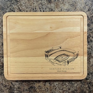 Georgia Bulldogs Sanford Football Stadium. Laser etched wooden KitchenAid, charcuterie/ cutting board.