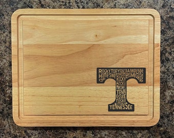 Tennessee Volunteer VOLS, Smokey, Football. Laser etched wooden KitchenAid, charcuterie/ cutting board.