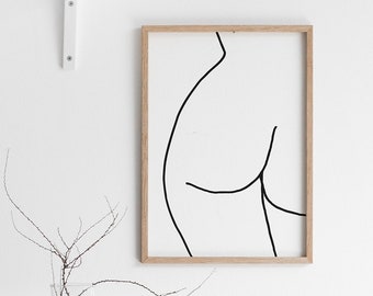 Minimal line drawing of a the female figure.  Download the files and print from home.