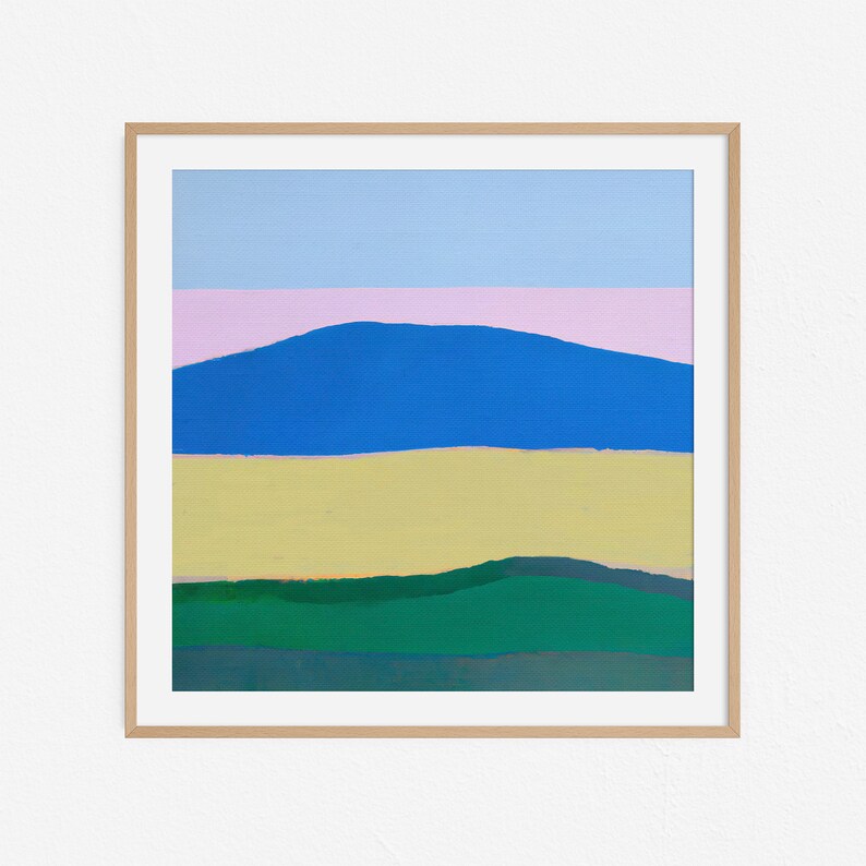 Landscape Painting Series No.30. Minimal abstract colorful artwork. Download files and print from home. image 1