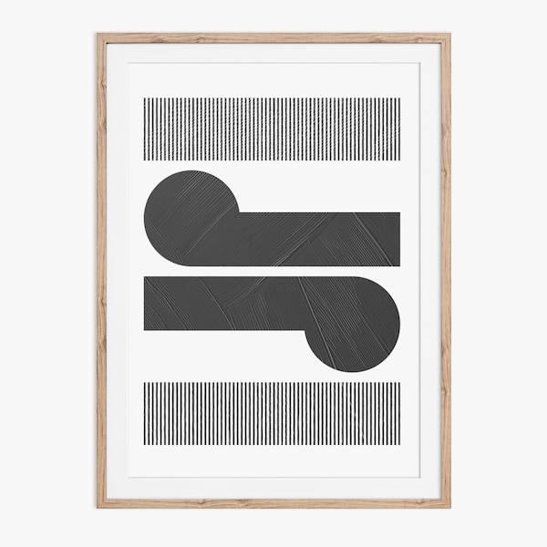 Minimal Abstract Geometric Koru Print. Download instantly and print from home.