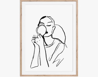 Getting Ready! Minimal one line drawing. Downloadable digital files to print from home.