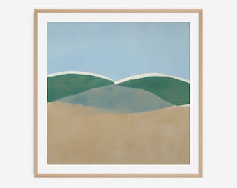 Landschaftsmalerei Serie No.13. Minimalistisches abstraktes buntes Kunstwerk. Laden Sie Dateien herunter und drucken Sie von zu Hause aus.
