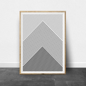 Geometric Print, Geometric Art, Black and White Stripes, Printable Art, Black and White Print, Minimalist Art, Printable Wall Art, Lines Art