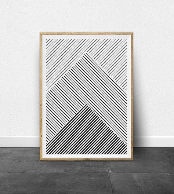 Geometrische Druck Geometrische Kunst Schwarz Und Weiss Etsy