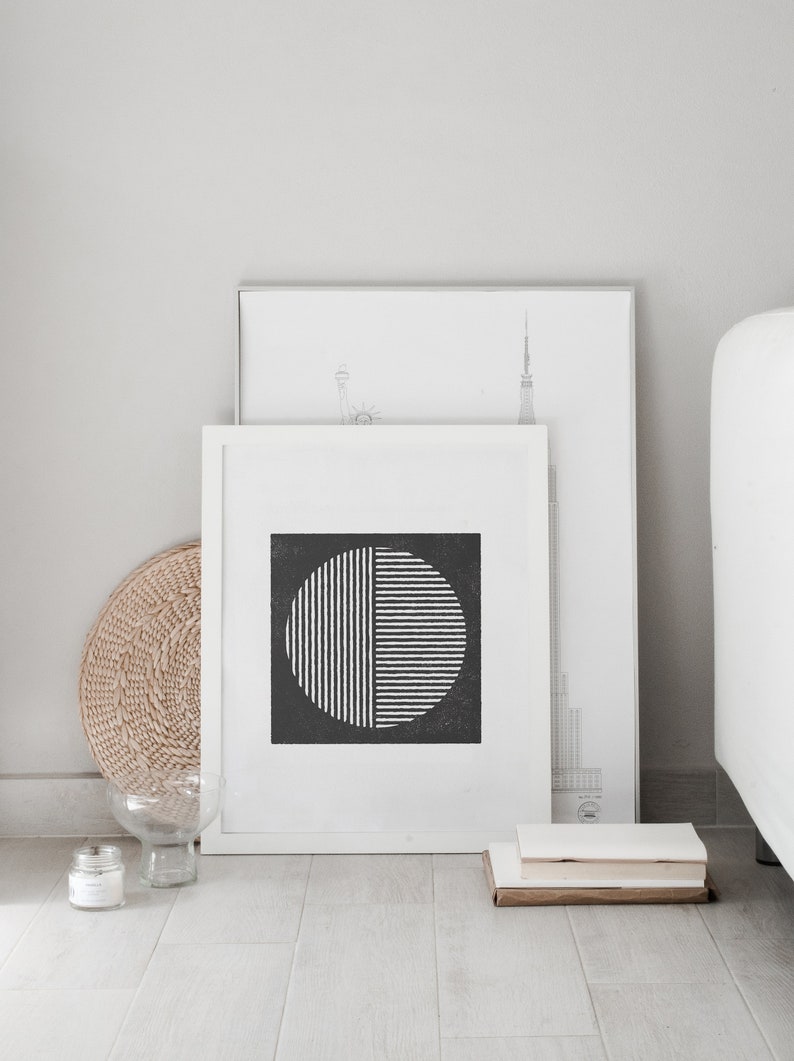 Printable Art Block Print Art Woodblock Digital Monochrome Etsy