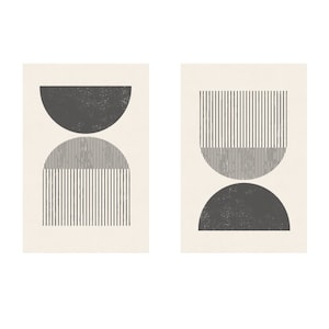 Mid century style woodblock print in classic geometric shapes and neutral colors. Download instantly and print from home. image 2