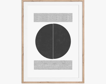 Geometric block print style design in black and white. Download instantly and print from home.