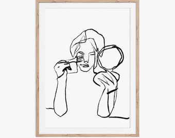 Getting Ready! Minimal one line drawing. Downloadable digital files to print from home.