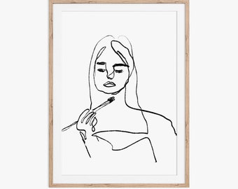 Getting Ready! Minimal one line drawing. Downloadable digital files to print from home.