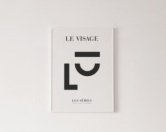 Le Visage Gallery Poster Series. A minimal geometric face series in the design of an art gallery poster. Instant digital download.