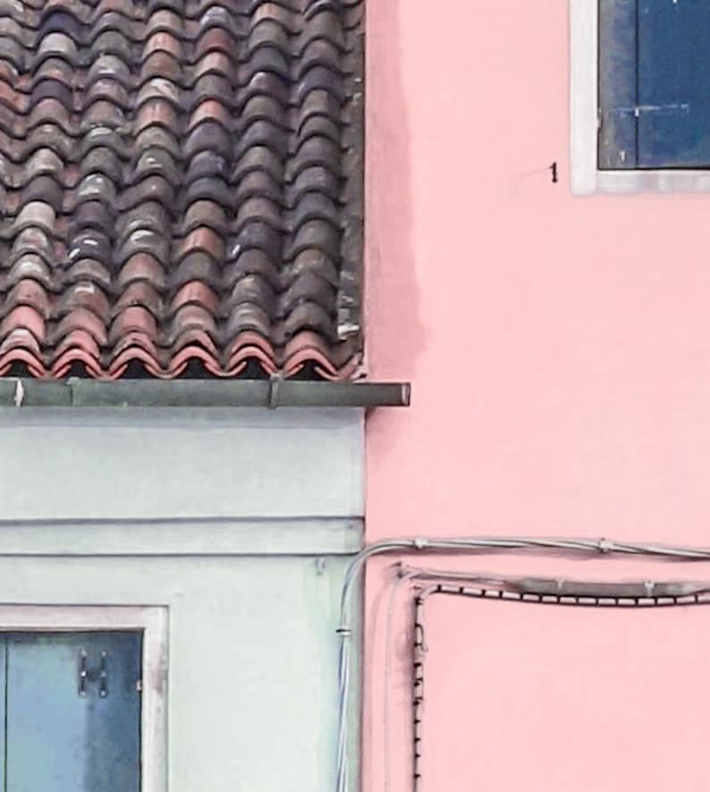 Peekaboo Houses, Downloadable Art Print, Photography Print, Colorful Houses, Colorful Wall Art, Pink Wall Art, Pink house, Pink and Grey image 2