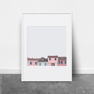 Peekaboo Houses, Downloadable Art Print, Photography Print, Colorful Houses, Colorful Wall Art, Pink Wall Art, Pink house, Pink and Grey